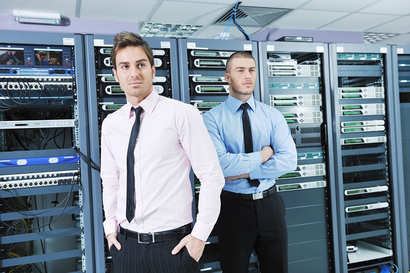two it engineers in server room